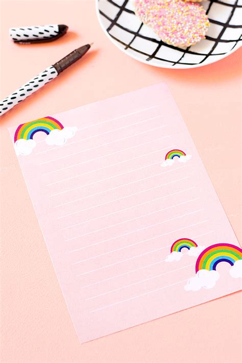 printable rainbow letter paper makeandtell
