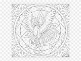 Pokemon Articuno Mandala Coloring Adult Pngfind sketch template