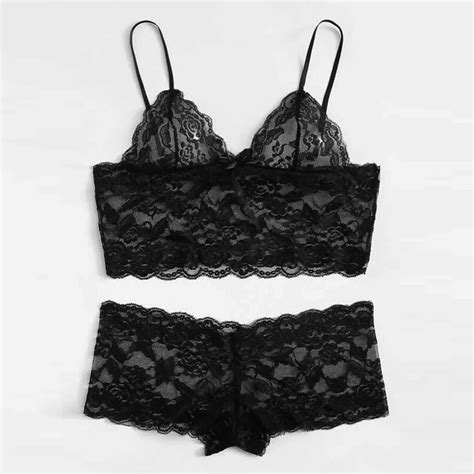 Sexy Black Lace Lingerie Set Women S Underwear Bra Set Lingerie