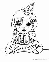 Birthday Coloring Pages Girl Cake Kids Happy Blowing Candles Template Sister Printable Color Her Bulletin Board Flowers Hellokids Wuppsy sketch template