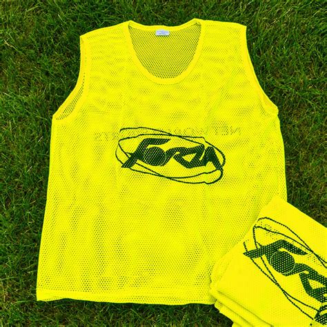 yellow forza pro rugby training bibs vests [10 pack adult] net world sports