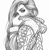 Coloring Adult Girl Colouring Portrait Sheet Clothes Printable Fashion Pages Girls Adults Sheets People Cute Dot Book Pdf Loading sketch template