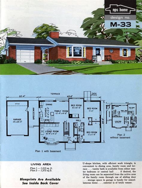 vintage  home plans   design build millions  mid century houses