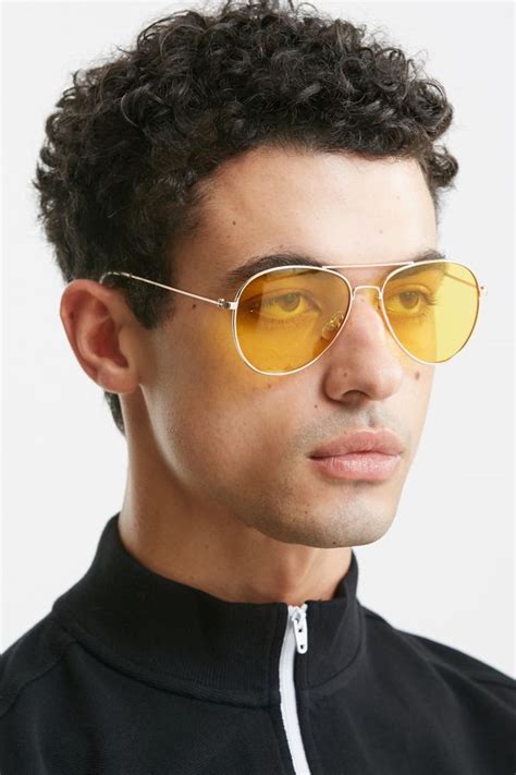 Yellow Aviator Sunglasses