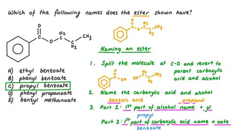 question video naming  ester   structural formula nagwa