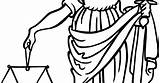 Justice Lady sketch template