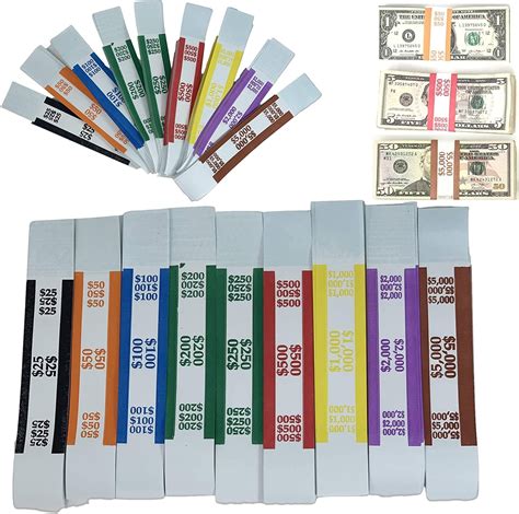 money bands currency sleeves straps   usa pack    adhesive assorted money