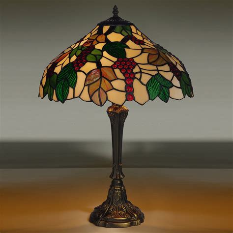 Kliving 12 Handley Antique Brass Tiffany Table Lamp Stained Leaf Glass