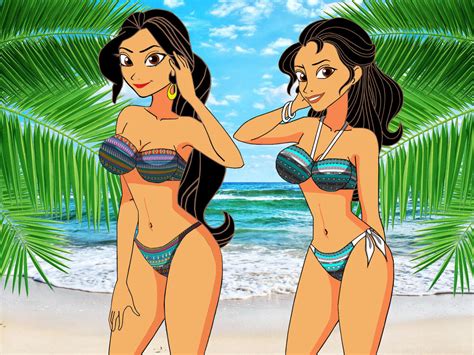 Elena And Isabel Of Avalor At The Beach By Carlshocker On Deviantart
