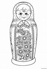 Russian Coloring Dolls Pages Doll Printable Adults Colouring Color Russia Russe Adult Print Coloriage Babushka Flowers sketch template