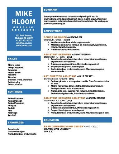 modern resume templates  examples   hloom