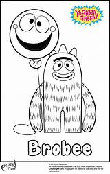 Gabba Coloring Pages Yo Brobee Expression Facial Getcolorings Printable Getdrawings Color sketch template