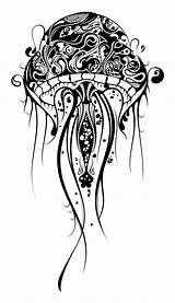 Jellyfish Mandala Jelly Meduse Luulla Maori Abstrait Dxf Coloriage Dessin sketch template