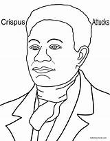 Crispus Attucks Coloring Pages Fourth July American Patriot Revolution First Fall sketch template