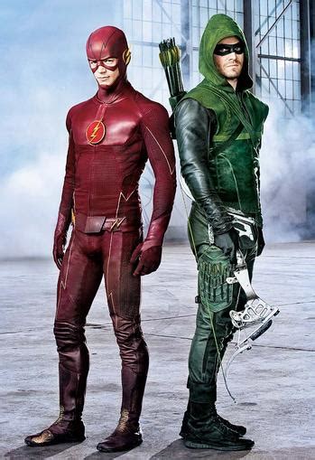 On The Set The Flash And Arrow Face Off In An Epic