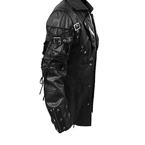 Men Mens Trench Coat Real Black Leather Goth Matrix