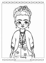 Frida Kahlo sketch template