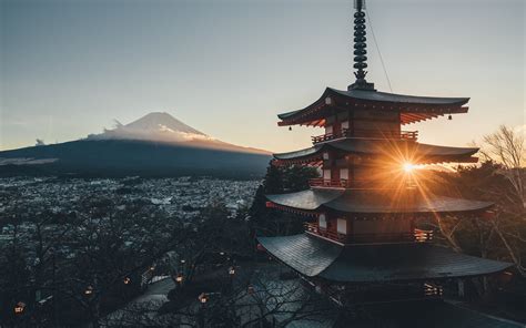 Mount Fuji Japan City Landscape Scenery 4k 3840x2160