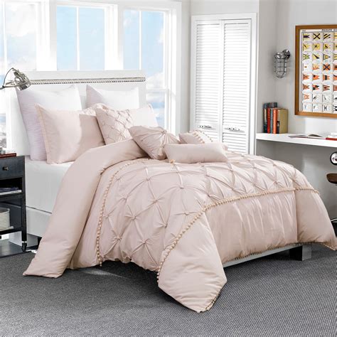 hgmart bedding comforter set bed   bag  piece luxury pinch pleat