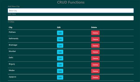 get crud operations in javascript with source code