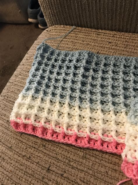 mandala unicorn yarn baby blanket waffle stitch