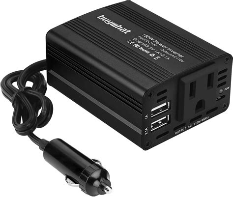 buywhat  power inverter dc    ac converter car plug adapter outlet charger
