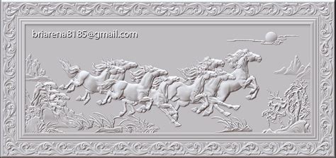 printable model mural horse wood carving file stl obj