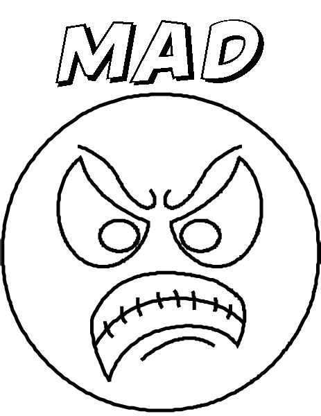mad face coloring sheet coloring pages