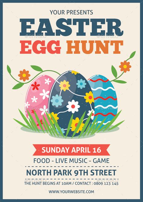 easter egg hunt flyer template