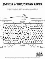Joshua Jordan Crossing Crafts Maze Israel Mazes Jericho Students sketch template
