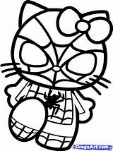 Kitty Hello Coloring Pages Spider Man Halloween Spiderman Drawing Printable Superhero Girl Draw Cat Kids Google Colouring Birthday Super Cute sketch template