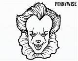 Pennywise Coloring Clown Pages Template sketch template