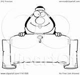 Coloring Nun Banner Happy Over Clipart Cartoon Outlined Vector Cory Thoman 04kb 1024px 1080 sketch template