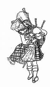 Scottish Piper Drawing Getdrawings Drawings sketch template