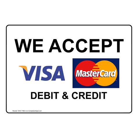 retail sign  accept visa mastercard debit credit
