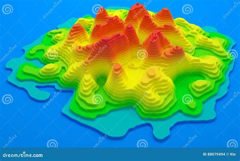 island topographic map stock illustration illustration  science