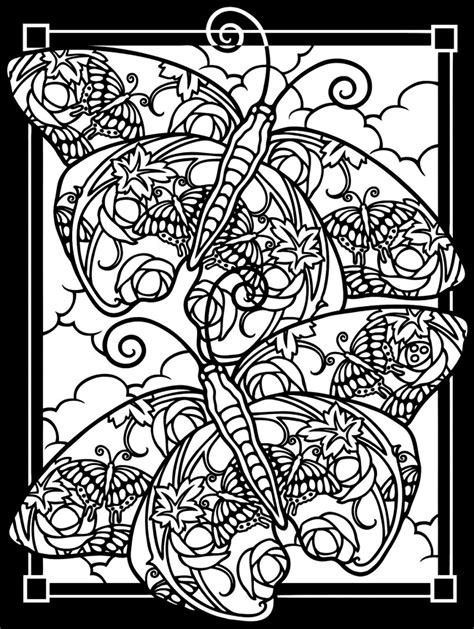 art nouveau butterfly coloring page coloring home