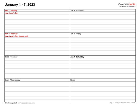 printable calendar  weekly printable blank world