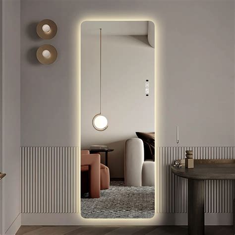 Orren Ellis Full Length Mirror Lighted Vanity Body Mirror Led Mirror