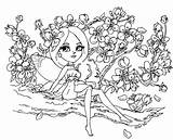 Coloring Cherry Blossom Pages Tree Sakura Japanese Pie Drawing Fairy Beautiful Line Blossoms Adult Flower Getcolorings Colouring Getdrawings Designlooter Color sketch template