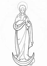Virgen Inmaculada Concepcion sketch template