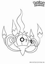 Chandelure Coloring Pokemon Pages Printable Kids Print sketch template