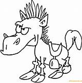 Horse Funny Coloring Pages Saddle Color Drawing Horses Print Cartoon sketch template