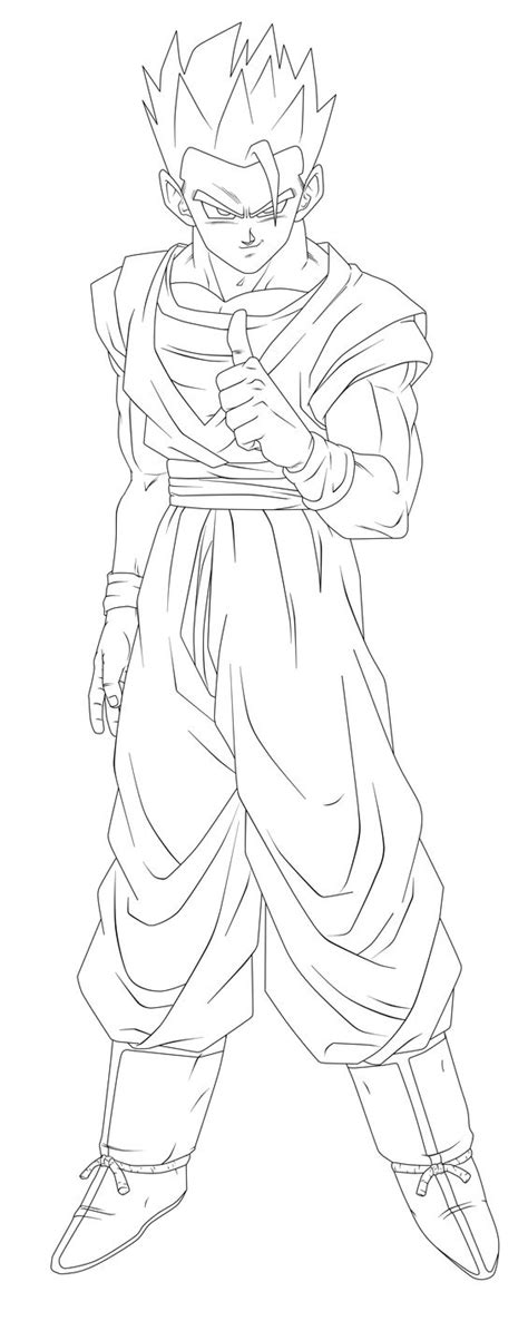 Lineart 037 Gohan 004 By Vicdbz On Deviantart Dragon Ball Super