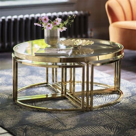 Silver And Gold Glass Coffee Table Plaza Gold Contemporary Clear