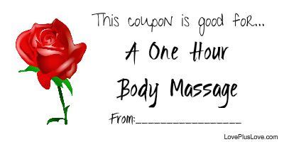 hour body massage  printable romantic coupons pinterest