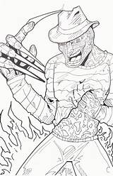 Freddy Krueger Kruger Colouring Freedy Zoeken Clown Azcoloring sketch template