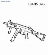Gun Armas Smg Pistola Imprimir Colorir sketch template