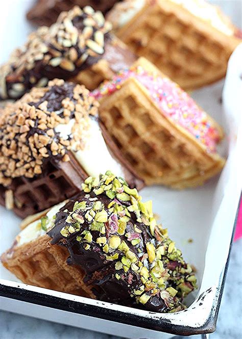 waffle ice cream sandwich recipe by the sweet escape in 2020 ice