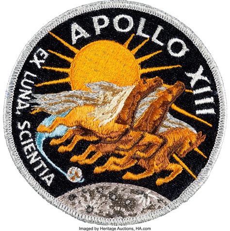 apollo  flown embroidered mission insignia patch   lot